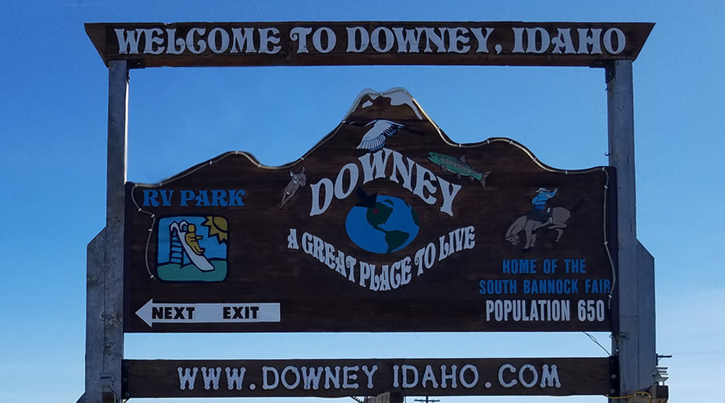 Downey Idaho welcome sign